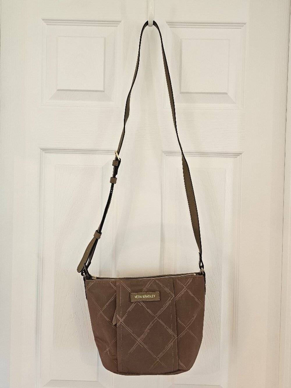 NWT Vera Bradley Preppy Poly Crossbody Toast Purse Bag Shoulder Tote Hipster